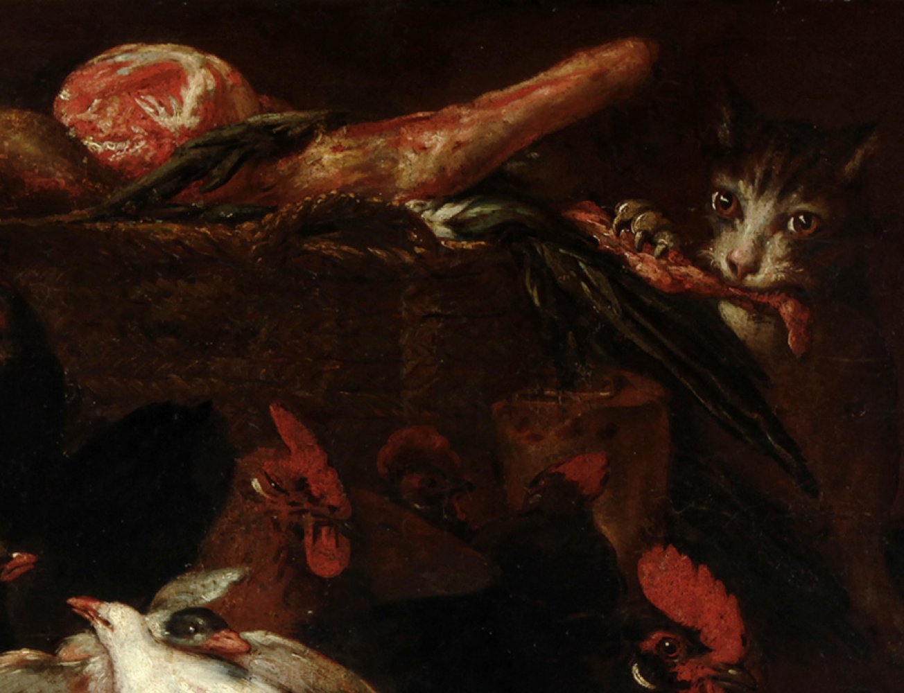 17th century Spanish school."Still life with cat and poultry".Oil on canvas.Measurements: 89 x 98 - Image 7 of 7
