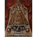 Madrid School of the second half of the 17th century."Virgen de la Fuencisla".Oil on original