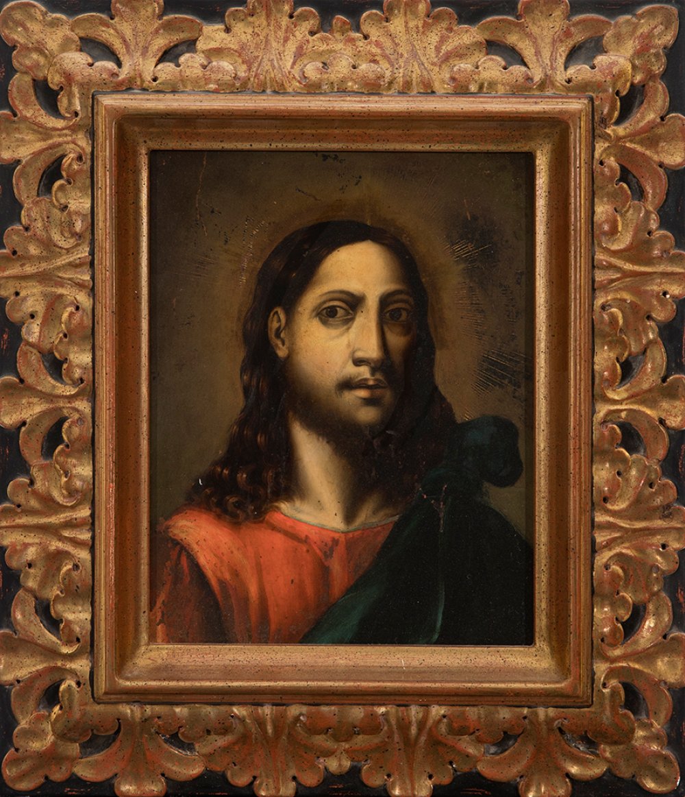 Lombard school of the late 16th century."Christ".Oil on copper.It presents faults and restorations. - Image 3 of 4