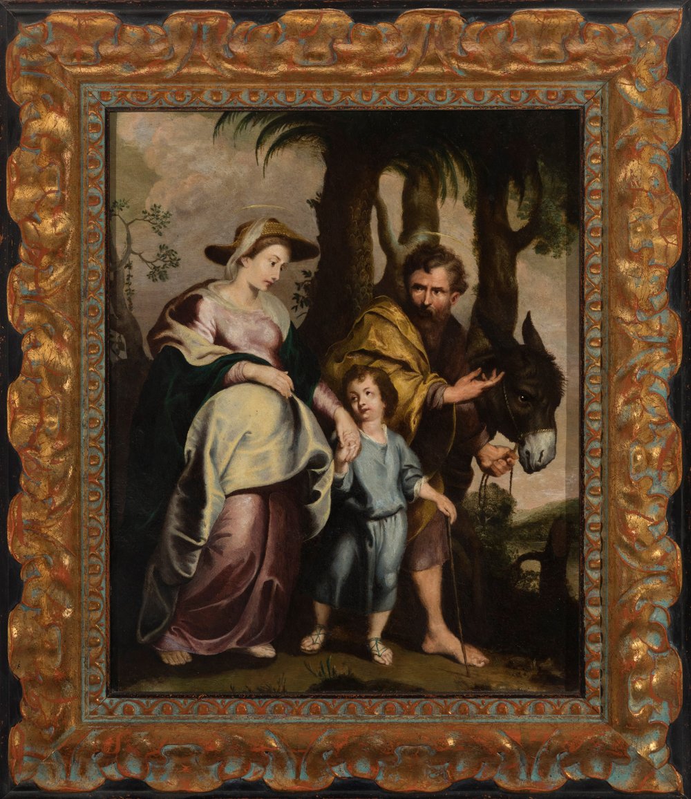 Flemish school; second third of the 17th century."Resting from the Flight from Egypt".Oil on - Image 3 of 5