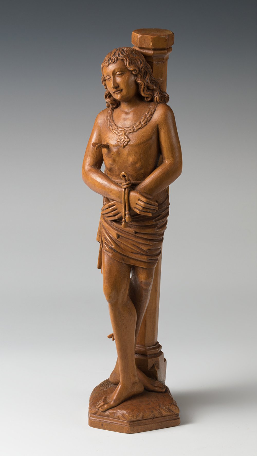 Gothic work; German school; 15th century."Saint Sebastian".Carved boxwood.Presents restorations. - Image 5 of 7