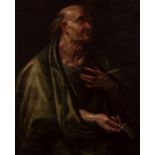 Italian school; 17th century."Saint Bartholomew the Apostle".Oil on canvas. Relined.Measurements: 98