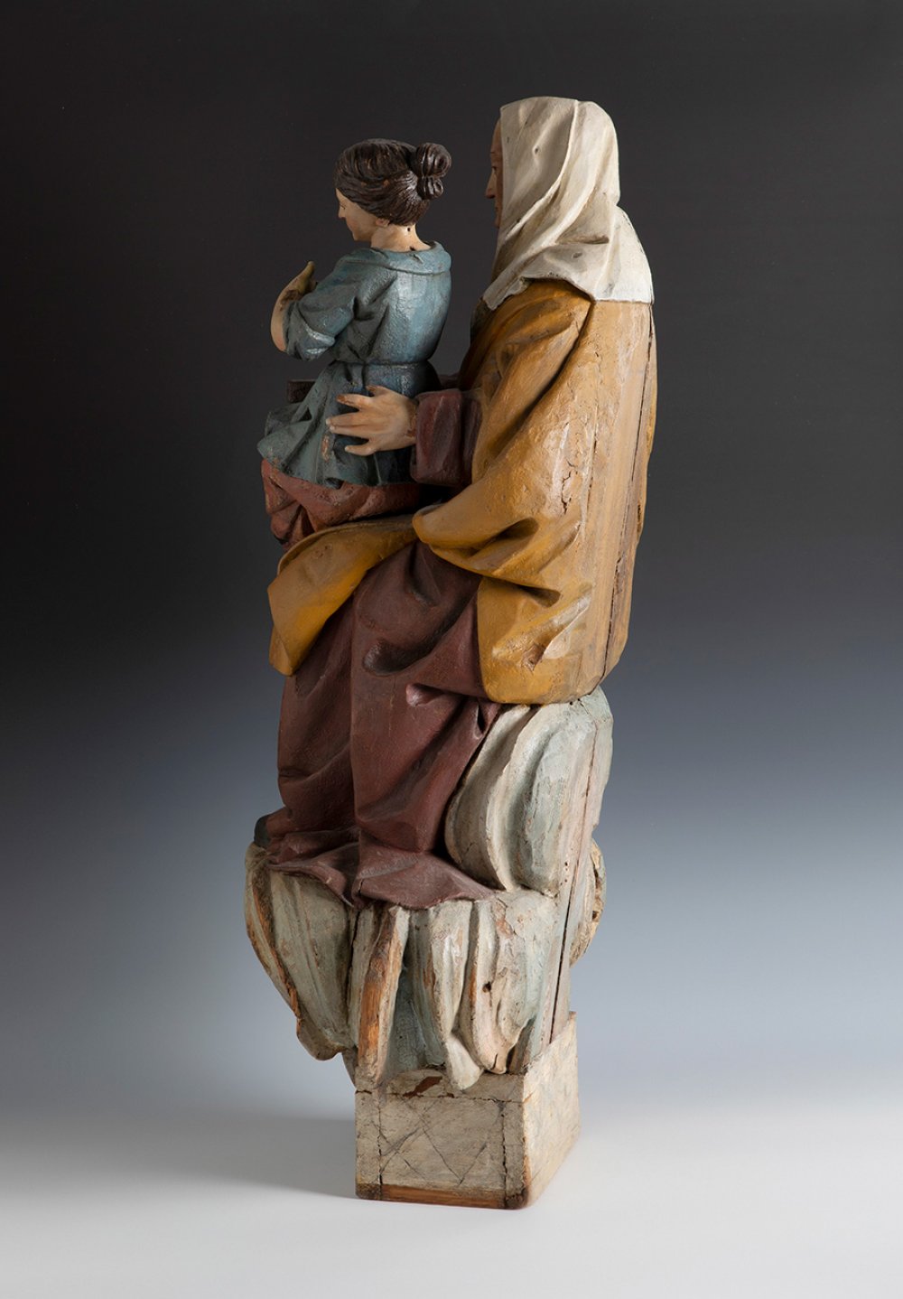 Spanish school, 18th century."Saint Anne and the Virgin".Polychrome wood carving.Measurements: 83 - Image 2 of 5