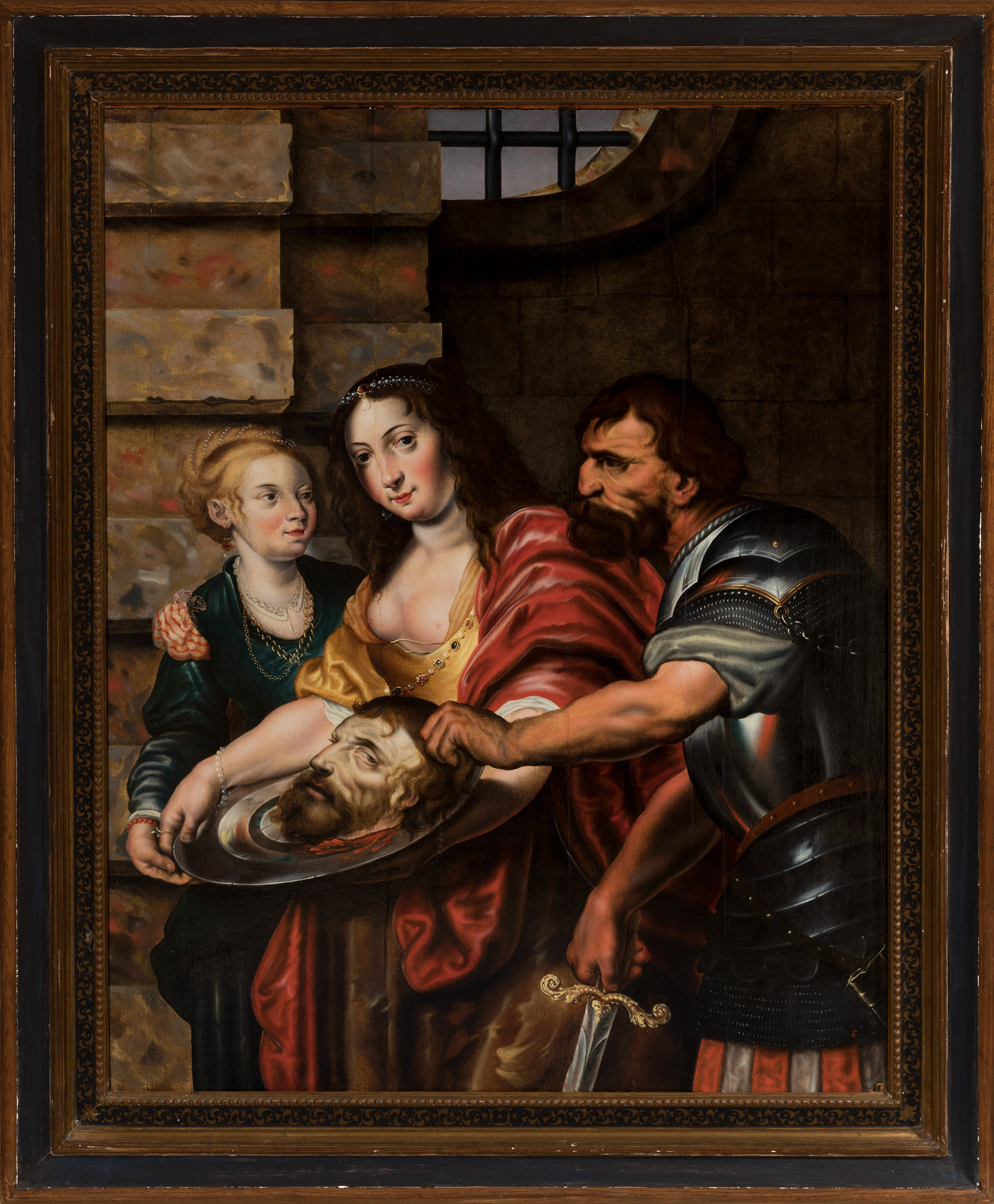 Flemish school; early 18th century."Salome".Oil on oak panel.It presents restorations on the - Image 3 of 5