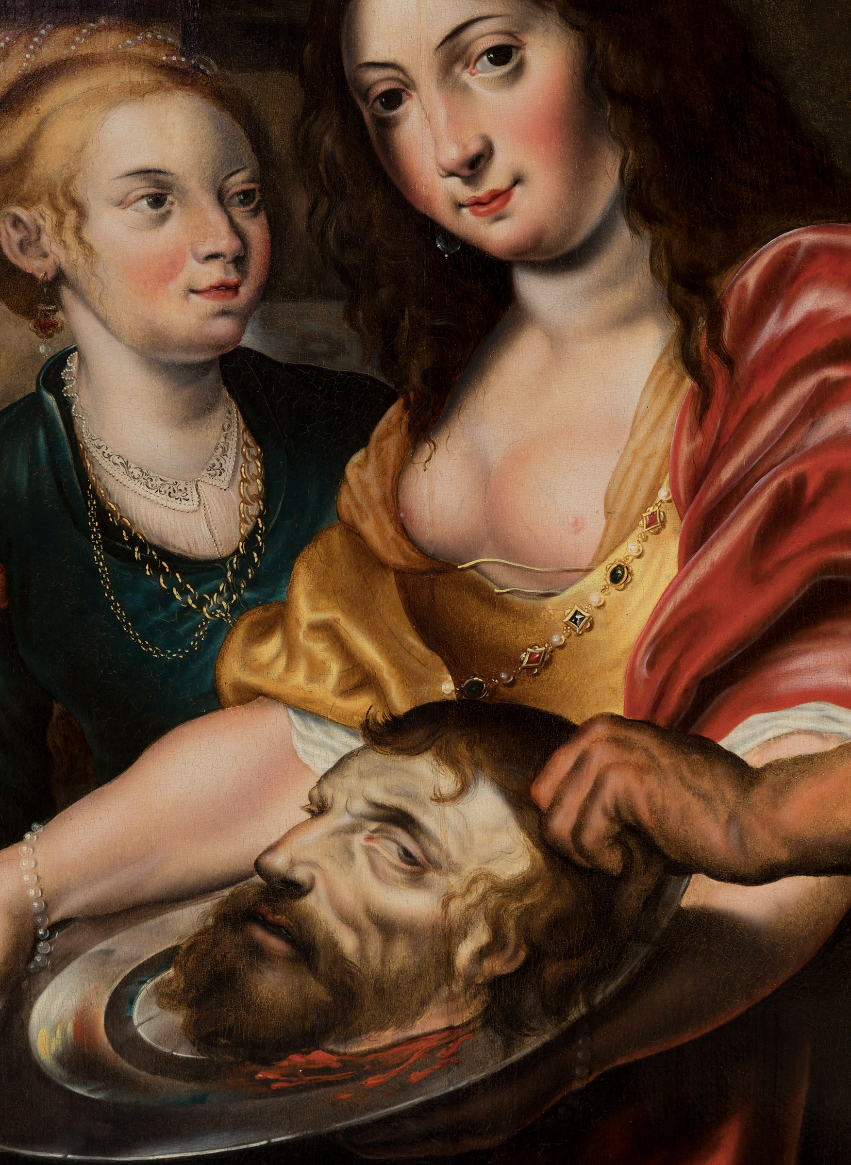 Flemish school; early 18th century."Salome".Oil on oak panel.It presents restorations on the - Image 4 of 5