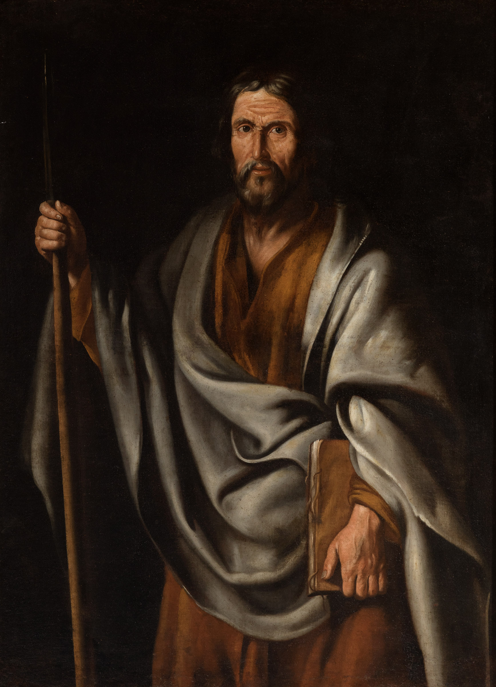 SEBASTIÁN MARTINEZ DOMEDEL (Jaén, around 1615 - Madrid, 1667)."Santiago el Mayor".Oil on canvas.