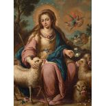 ALONSO MIGUEL DE TOVAR (Higuera de la Sierra, Huelva, 1678-Madrid, 1752)."Divina Pastora".Oil on