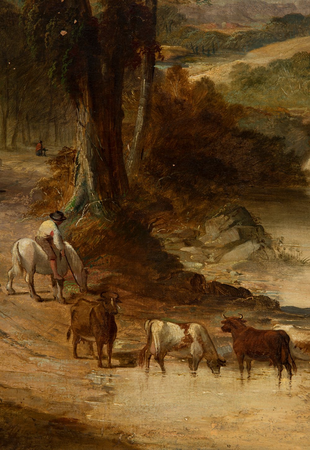 Dutch school, late 18th century, early 19th century."Landscape.Oil on canvas.Re-drawn in the 19th - Image 6 of 7