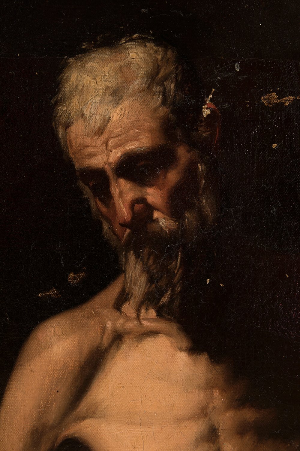 School of JOSÉ DE RIBERA (Xátiva, Valencia, 1591 - Naples, 1652); 18th century."Saint Andrew".Oil on - Image 6 of 6