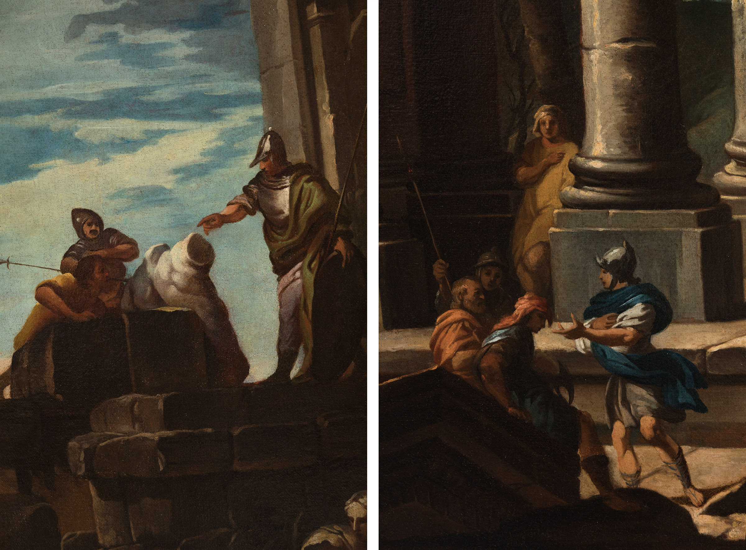 ANDREA LOCATELLI (Rome ,1695-1741)"Caprices of ruins".Oil on canvas. Re-drawn.Enclosed report of Don - Image 3 of 7