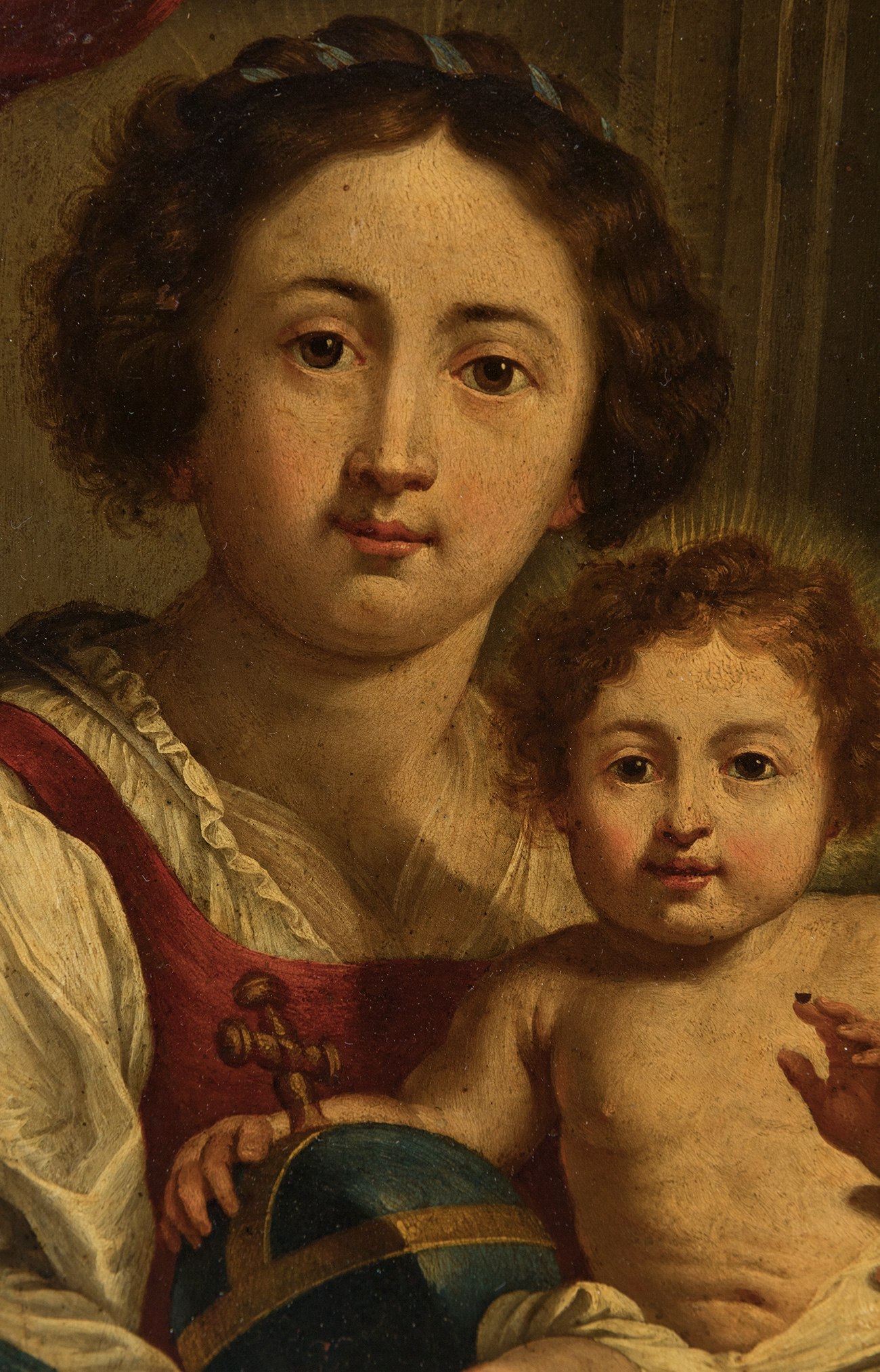 Flemish school; 17th century."Virgin and Child".Oil on copper.It conserves a period frame. - Image 5 of 6