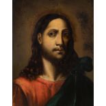 Lombard school of the late 16th century."Christ".Oil on copper.It presents faults and restorations.