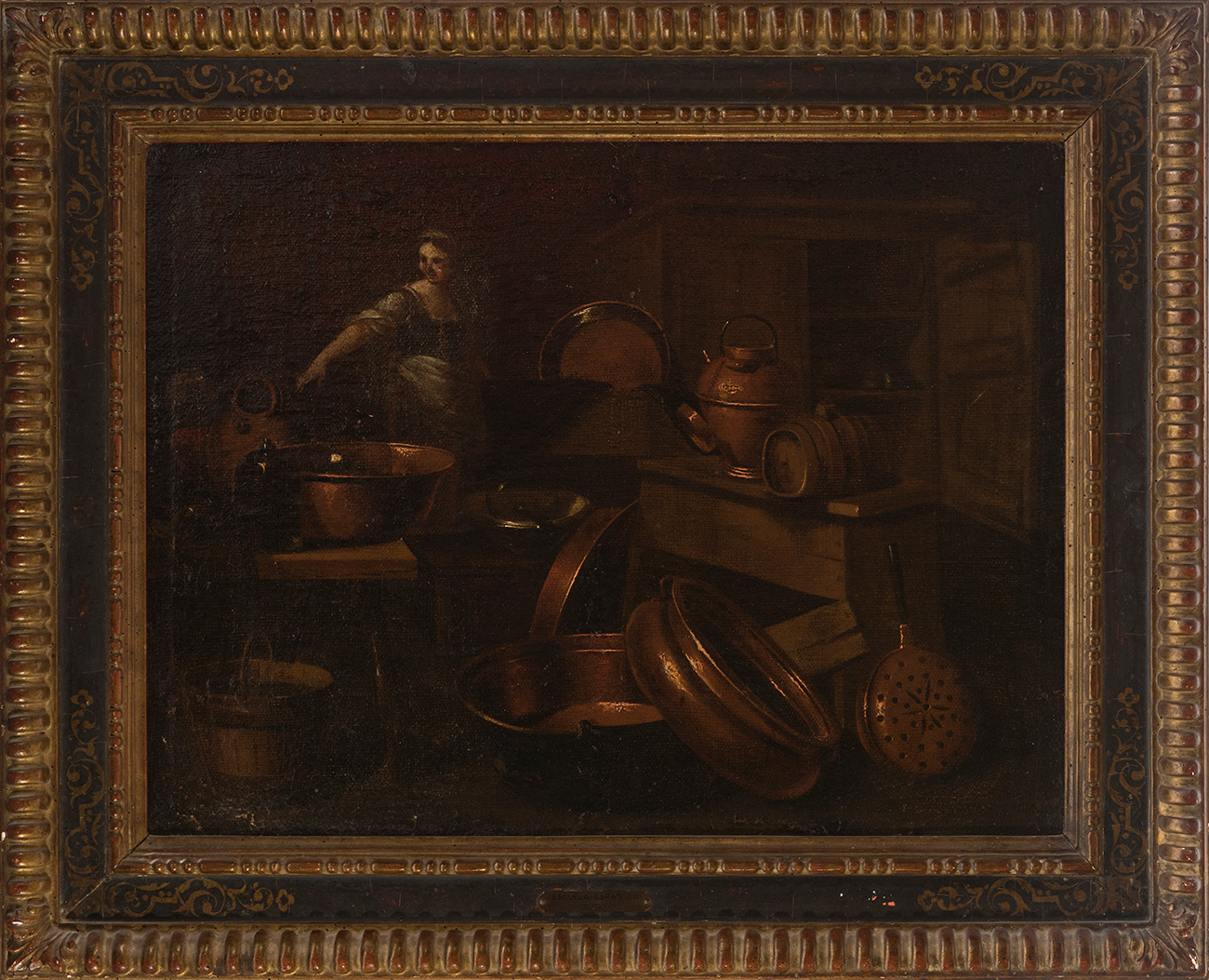 Italian school, late 17th century."Still life in the kitchen".Oil on canvas. Relined.Presents - Image 4 of 5