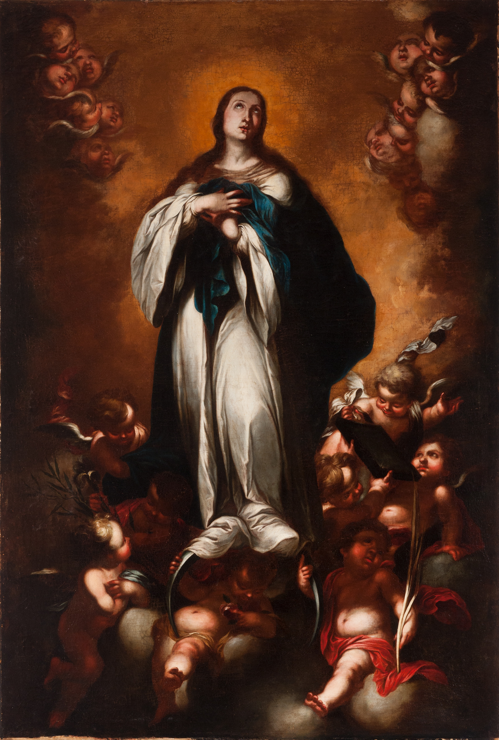 CORNELIO SCHUT (Antwerp, 1629 - Seville, 1685)."Immaculate Conception", ca. 1680.Oil on canvas, re-