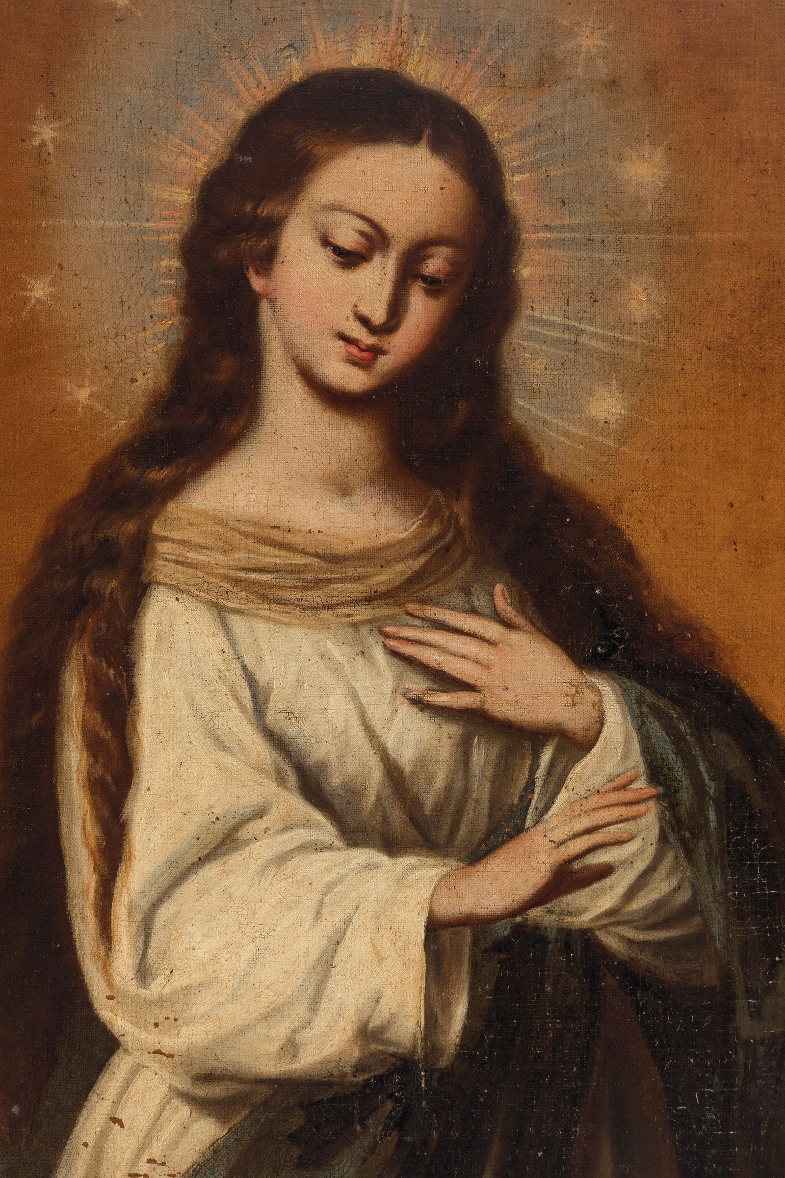 PEDRO ANASTASIO BOCANEGRA (Granada, 1638 - 1689)."Immaculate Conception.Oil on canvas.Enclosed is - Image 7 of 7