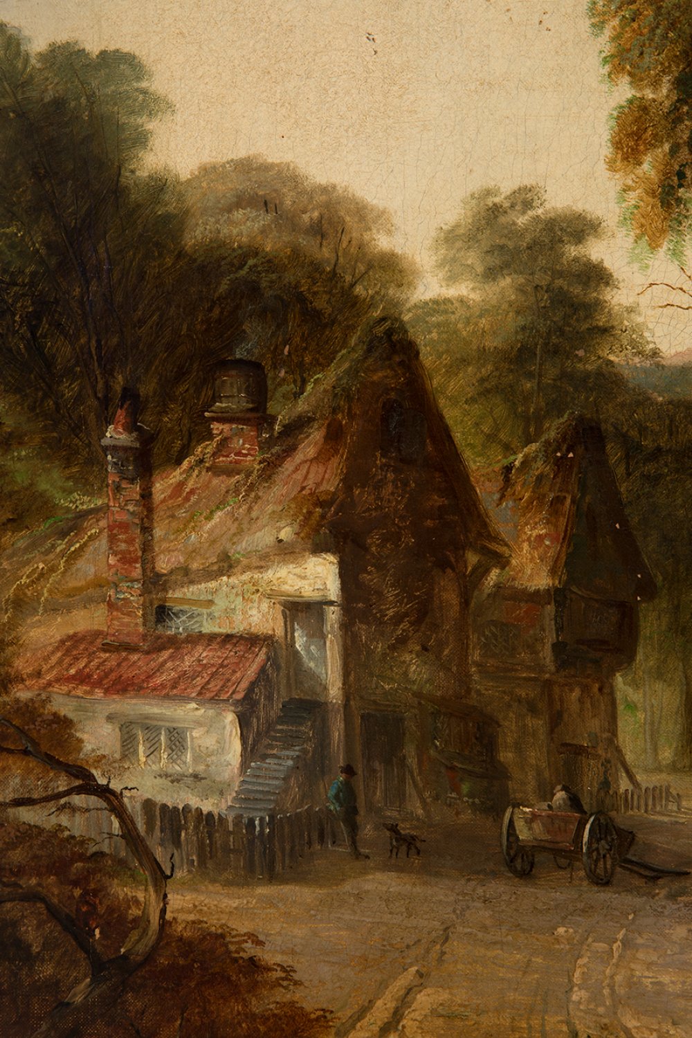 Dutch school, late 18th century, early 19th century."Landscape.Oil on canvas.Re-drawn in the 19th - Image 3 of 7