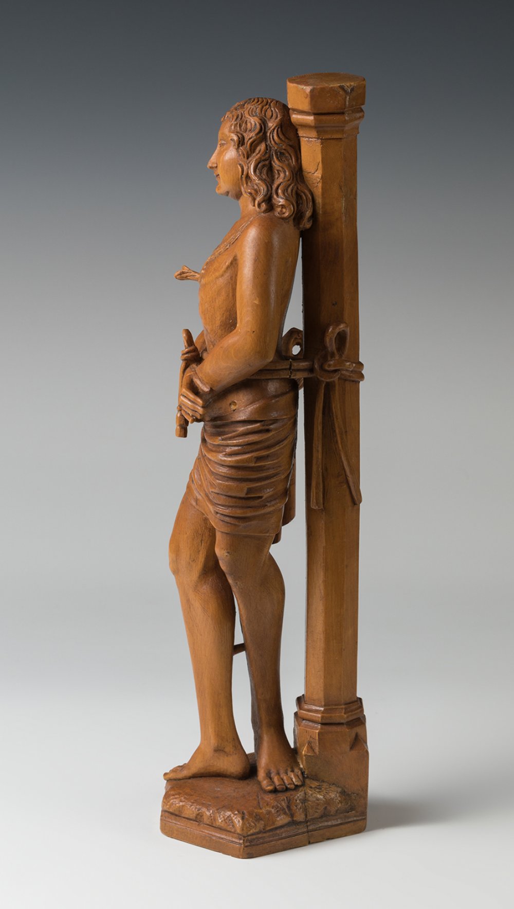 Gothic work; German school; 15th century."Saint Sebastian".Carved boxwood.Presents restorations. - Image 3 of 7