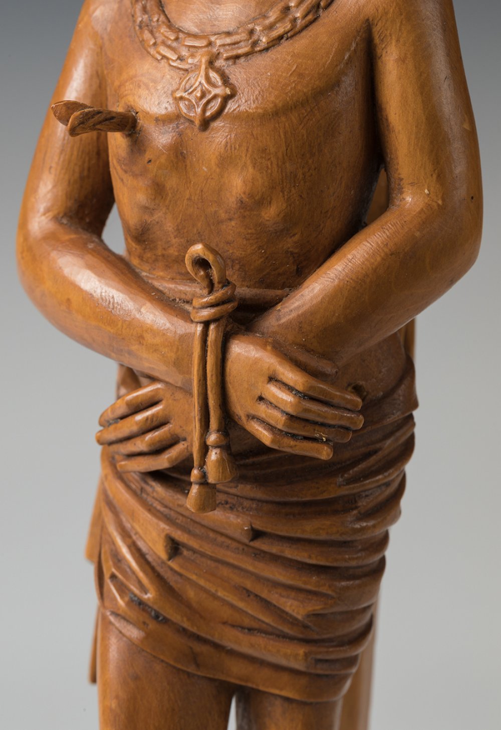 Gothic work; German school; 15th century."Saint Sebastian".Carved boxwood.Presents restorations. - Image 2 of 7