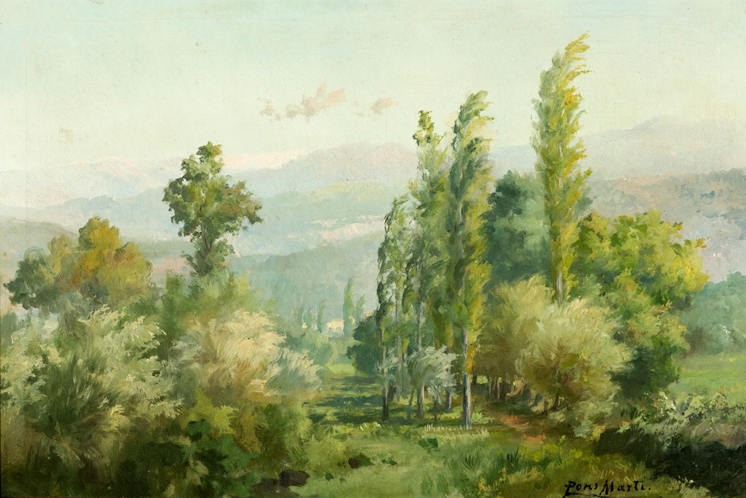 JAUME PONS MARTÍ (Barcelona, 1855 - Girona, 1931)."Landscape.Oil on canvas.Signed in the lower right