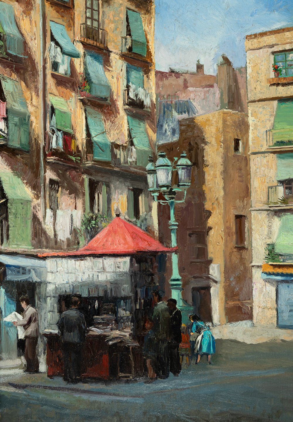 RAMÓN CAPMANY MONTANER (Canet de Mar, 1899 - Barcelona, 1992)."Plaça de Sant Agustí Vell, - Image 5 of 6