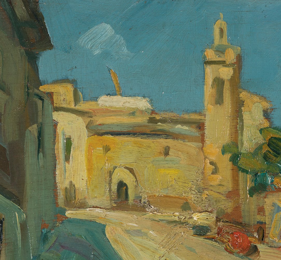 JOAQUIM MIR TRINXET (Barcelona, 1873 - 1940)."Village View".Oil on panel.Signed in the lower right - Image 2 of 5