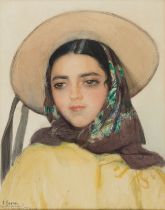 LAUREANO BARRAU BUÑOL (Barcelona, 1864 - Santa Eulària des Riu, Ibiza, 1957)."Noia Eivissenca (