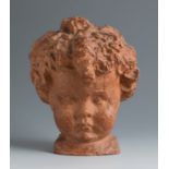 MANOLO HUGUÉ (Barcelona, 1872 - Caldas de Montbui, Barcelona, 1945)."Child's head".Terracotta.