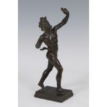 Following Roman models; Italy, late 19th century."The dancing faun".Blued bronze.Measurements: 25,