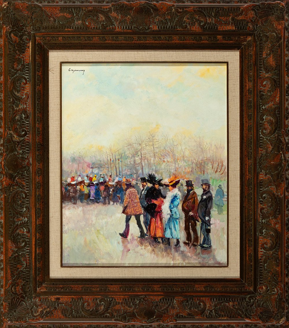 RAMÓN CAPMANY MONTANER (Canet de Mar, 1899 - Barcelona, 1992)."Strollers under a winter sky".1925. - Image 3 of 6