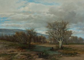 LLUIS RIGALT I FARRIOLS (Barcelona, 1814 - 1894)."Landscape.Oil on panel.Authorship corroborated