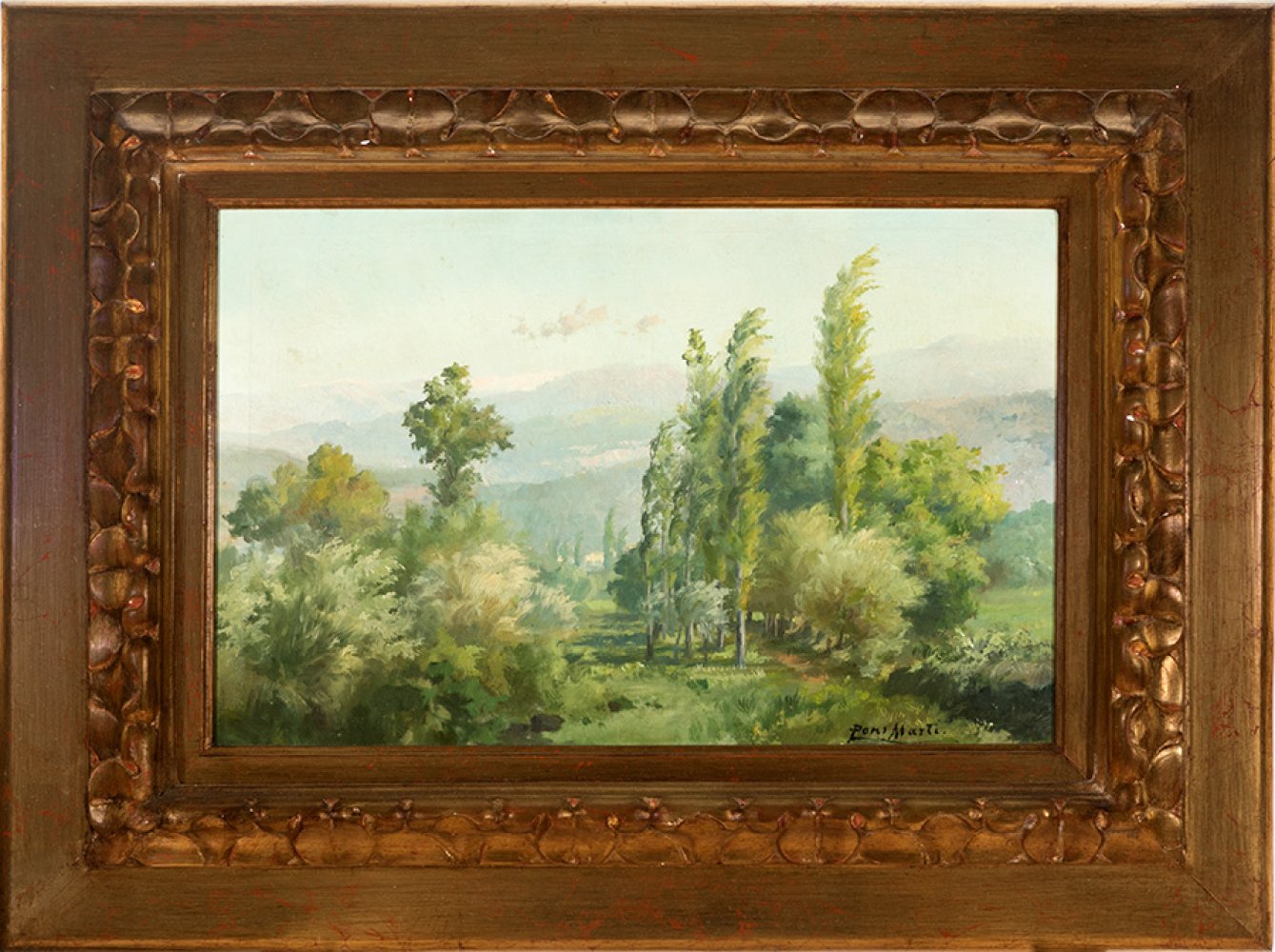 JAUME PONS MARTÍ (Barcelona, 1855 - Girona, 1931)."Landscape.Oil on canvas.Signed in the lower right - Image 4 of 4