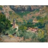 ELISEO MEIFRÈN ROIG (Barcelona, 1859 - 1940)."Landscape.Oil on panel.Signed in the lower right