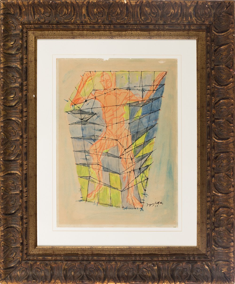 JACQUES VILLON (Damville, France, 1875- Puteaux, France, 1963)."En Colère, 1952.Original drawing for - Image 2 of 4