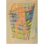 JACQUES VILLON (Damville, France, 1875- Puteaux, France, 1963)."En Colère, 1952.Original drawing for