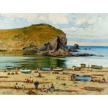 JOAQUIM TERRUELLA MATILLA (Barcelona, 1891 - 1957)."Beach Scene".Oil on canvas.Signed in the lower