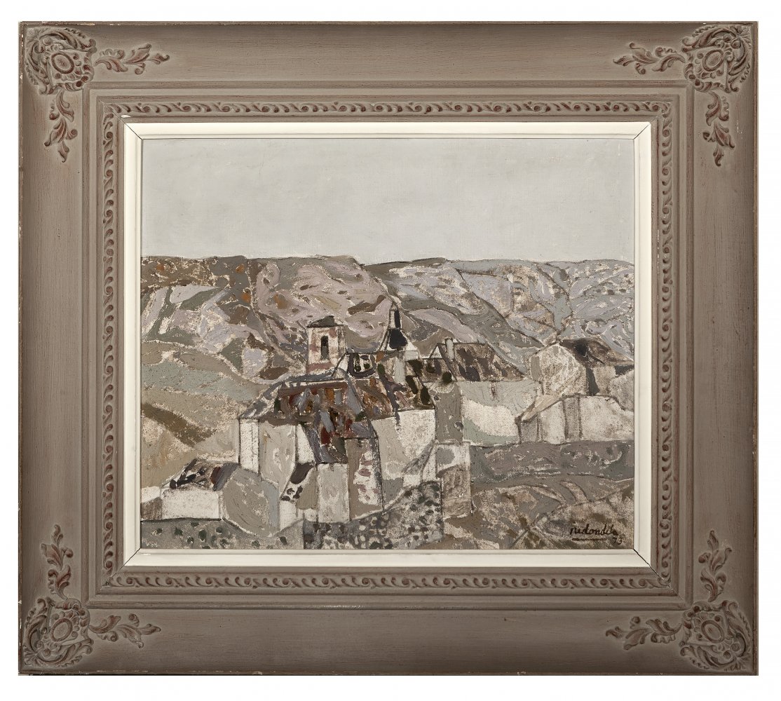 AGUSTÍN REDONDELA (Madrid, 1922 - 2015)."Vista de pueblo", 1973.Oil on canvas.Signed and dated in - Image 5 of 6
