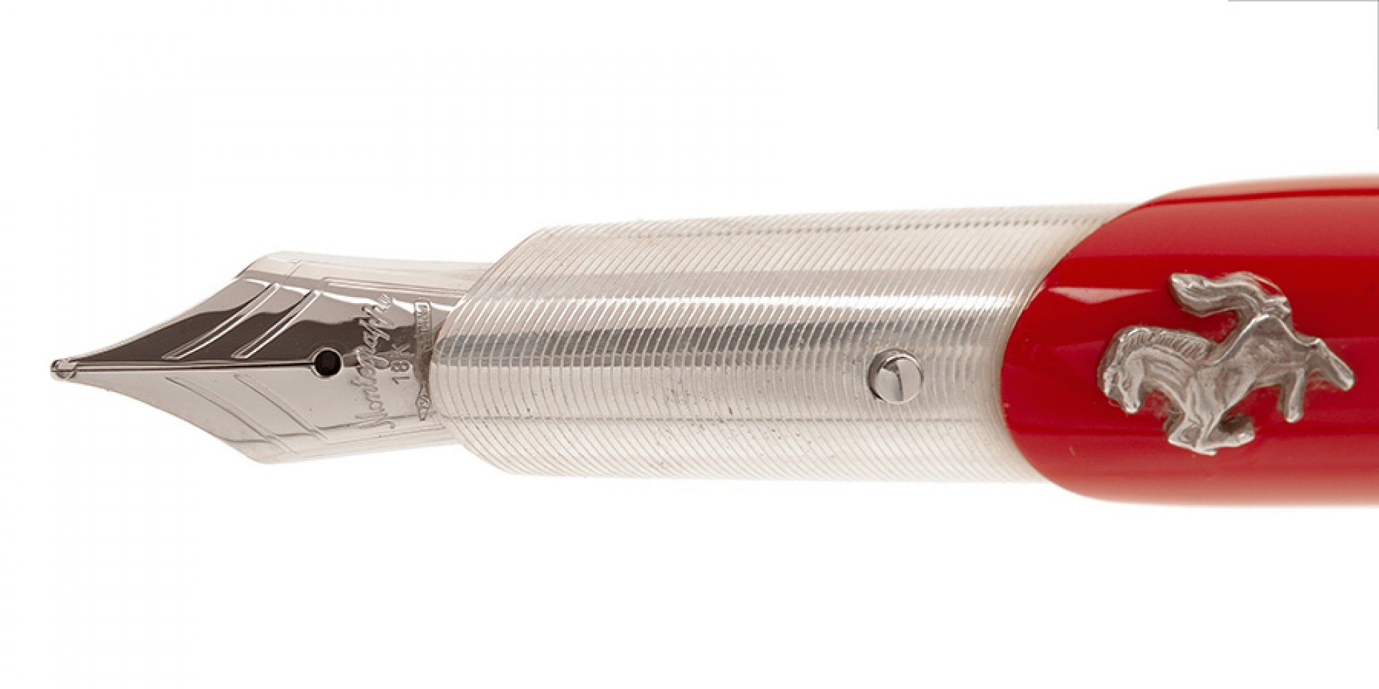 MONTEGRAPPA FOR "FERRARI" FOUNTAIN PEN.Resin barrel in glossy red.Limited edition 0182/1350.Nib F , - Image 3 of 4