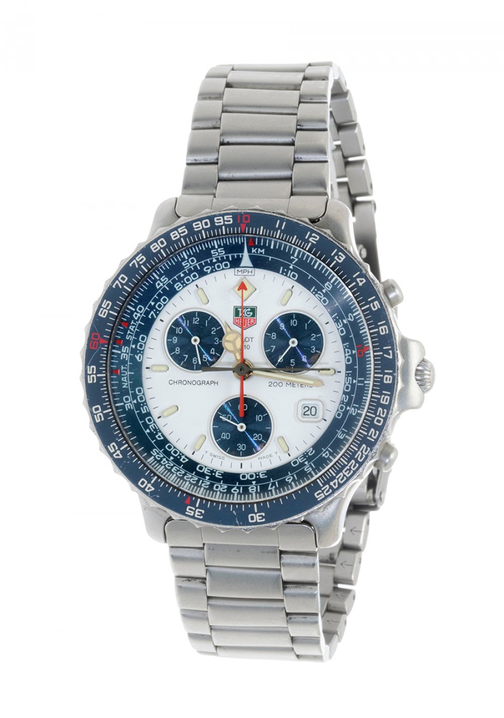 TAG HEUER Pilot Chronograph watch ref. 530806, for men/Unisex.In stainless steel. Circular dial in
