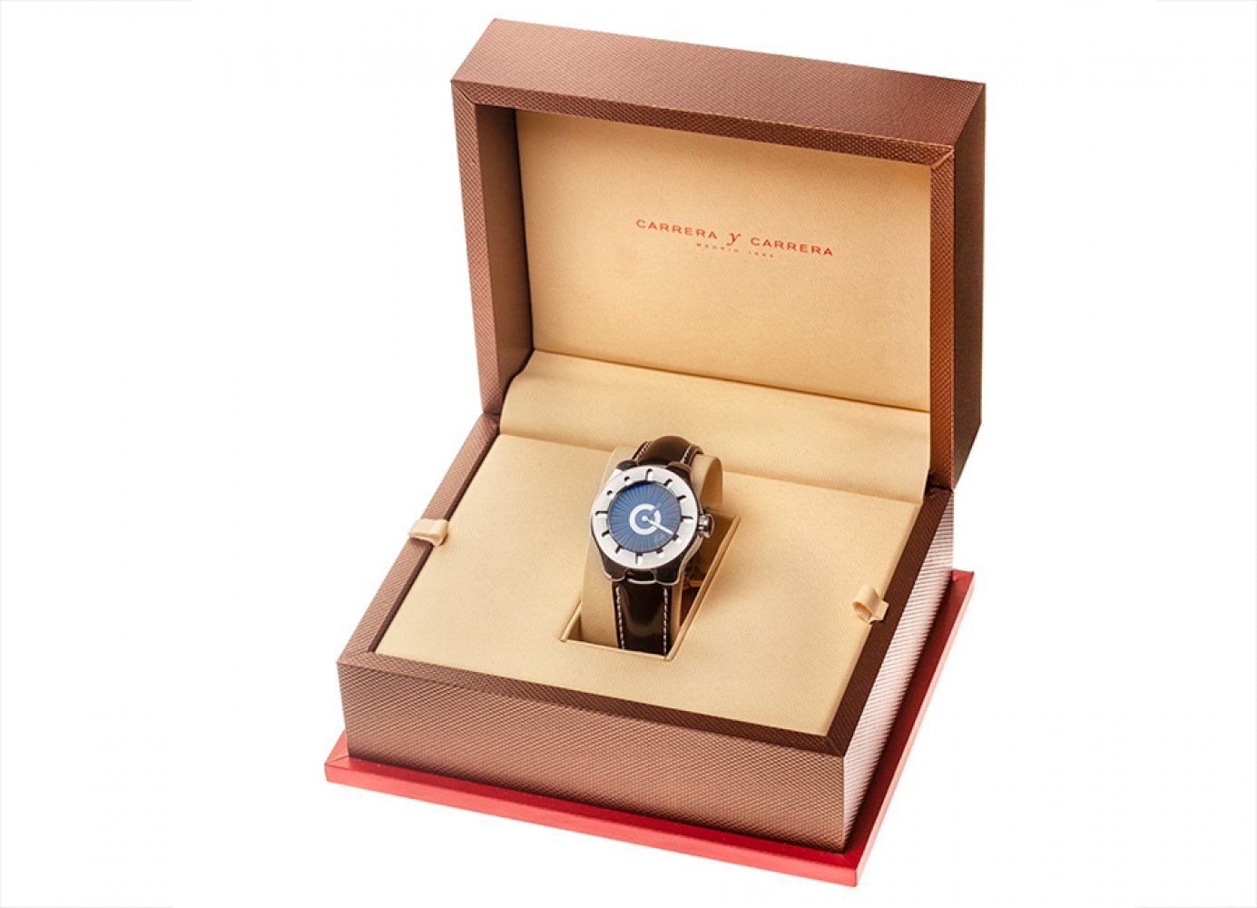 CARERRA Y CARRERA Avalon watch for women.Stainless steel case. Dial in blue colour bevelled with - Image 6 of 7