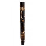 PELIKAN MAKI-E GINKO & MAPLE LEAVES FOUNTAIN PEN, LIMITED EDITION.Barrel in Japanese lacquer and