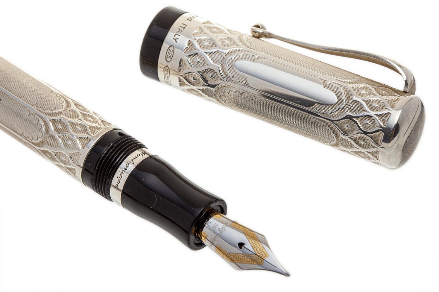 MONTEGRAPPA "COSMOPOLITAN GOTHIC" FOUNTAIN PEN.Resin and silver engraved barrel.Limited edition - Image 2 of 3