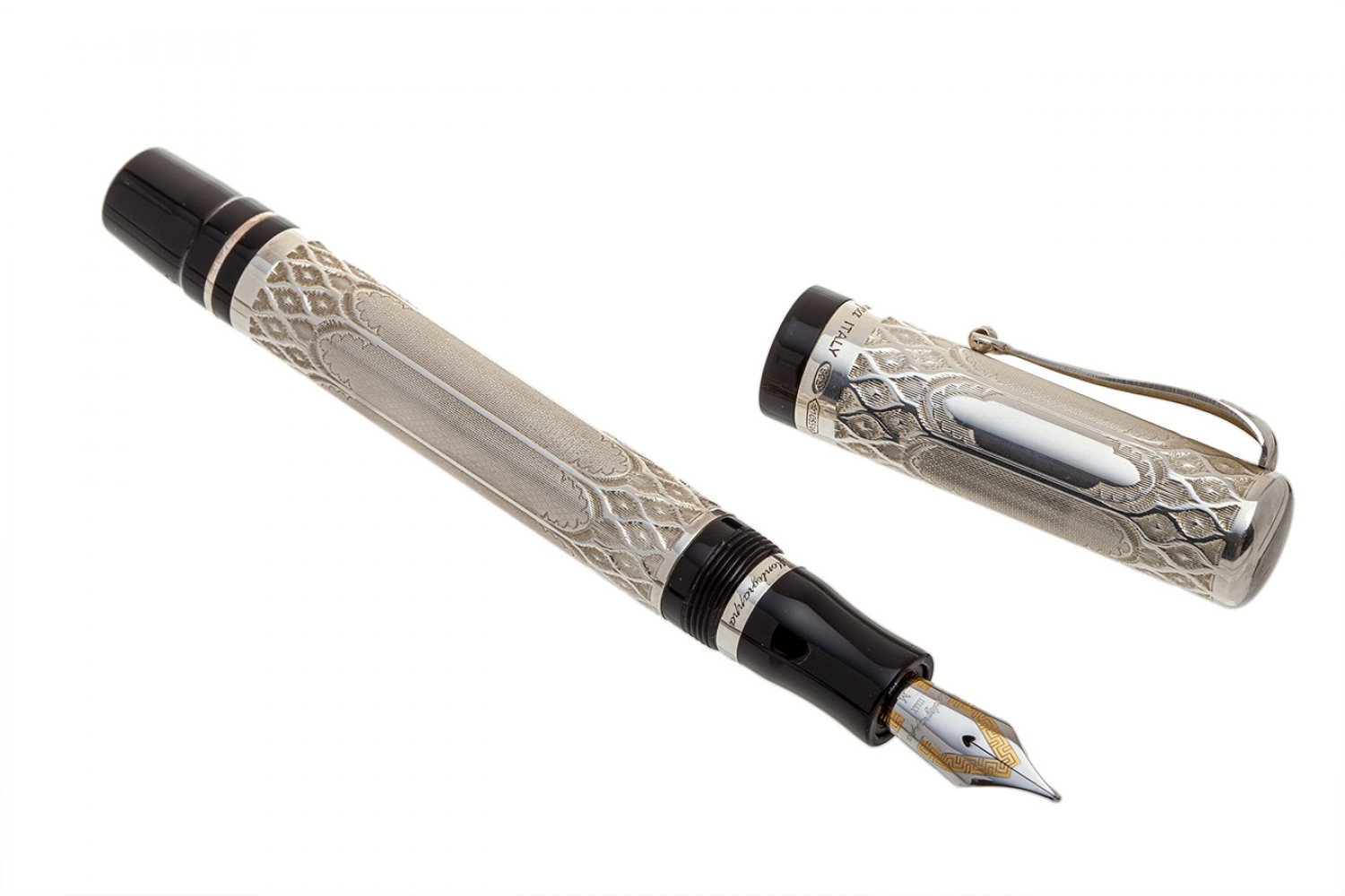 MONTEGRAPPA "COSMOPOLITAN GOTHIC" FOUNTAIN PEN.Resin and silver engraved barrel.Limited edition - Image 3 of 3