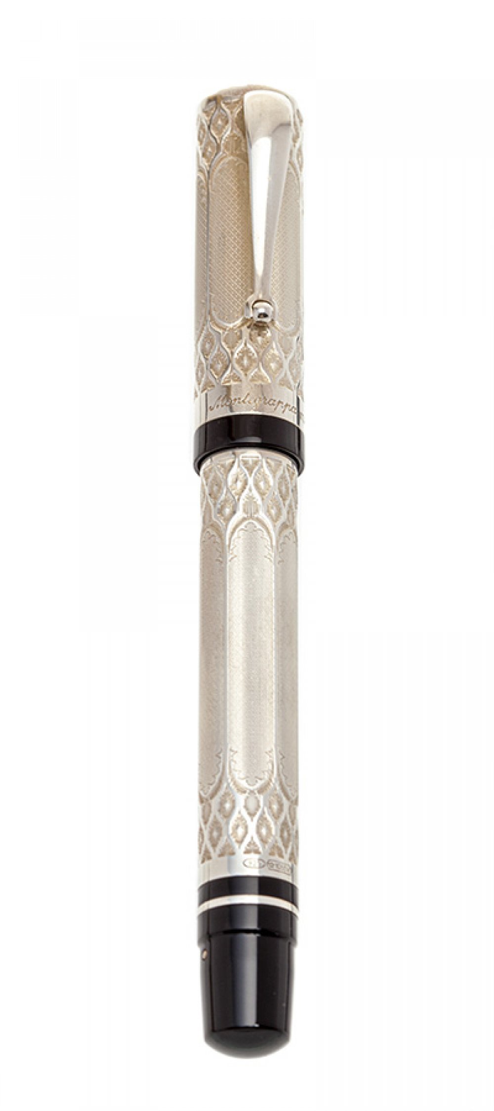 MONTEGRAPPA "COSMOPOLITAN GOTHIC" FOUNTAIN PEN.Resin and silver engraved barrel.Limited edition