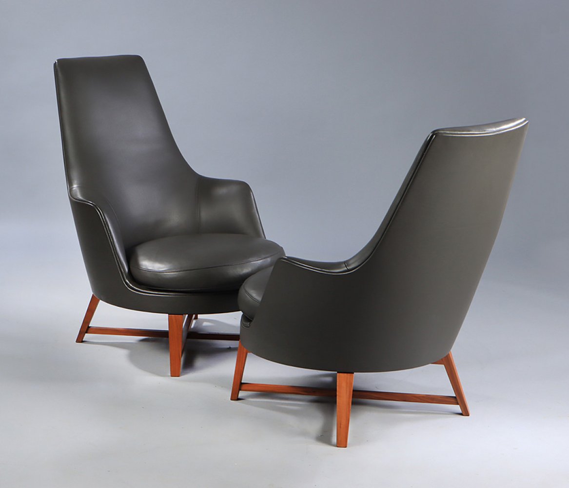 ANTONIO CITTERIO (Italy, 1950) for Flexform.Pair of armchairs model "Guscioalto".In aniline leather. - Image 4 of 5