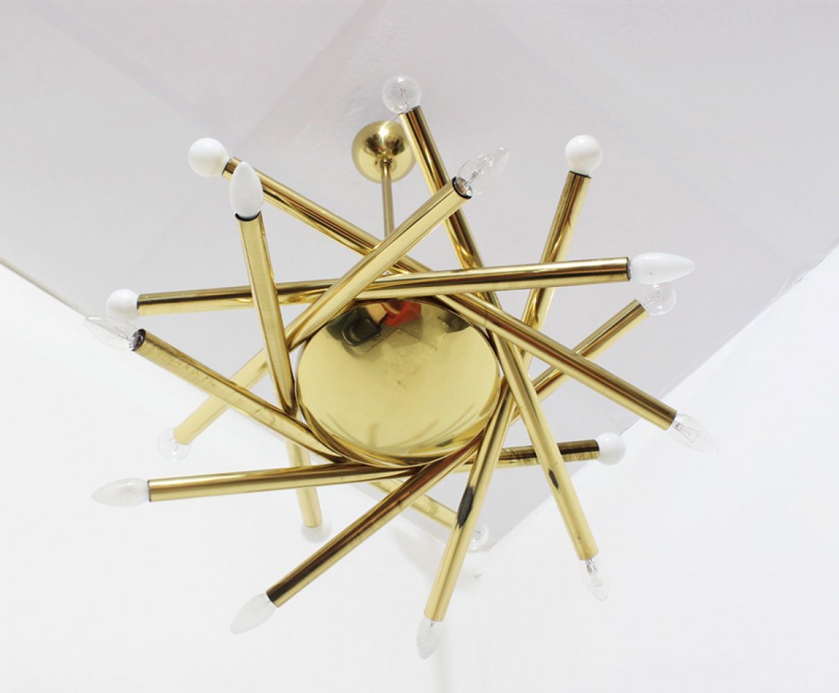 Stilnovo ceiling lamp, 1950s.Brass.The piece will be available approximately 15 days after payment. - Image 3 of 4