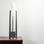Mazzega "Rocket" table lamp, 1960s.Chromed metal and glass.The piece will be available approximately
