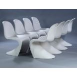VERNER PANTON (Denmark, 1926 - 1998) for VITRA Editor.Set of eight cantilever chairs "Panton",