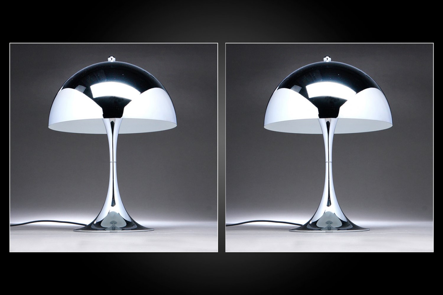 VERNER PANTON (Denmark, 1926 - 1998) for Louis Poulsen.Pair of table lamps, Model "Panthella Mini".