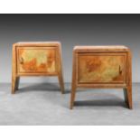 Pair of coffee tables, Italian manufacture, 1950s.Wooden structure.Restored with signs of ageing.The