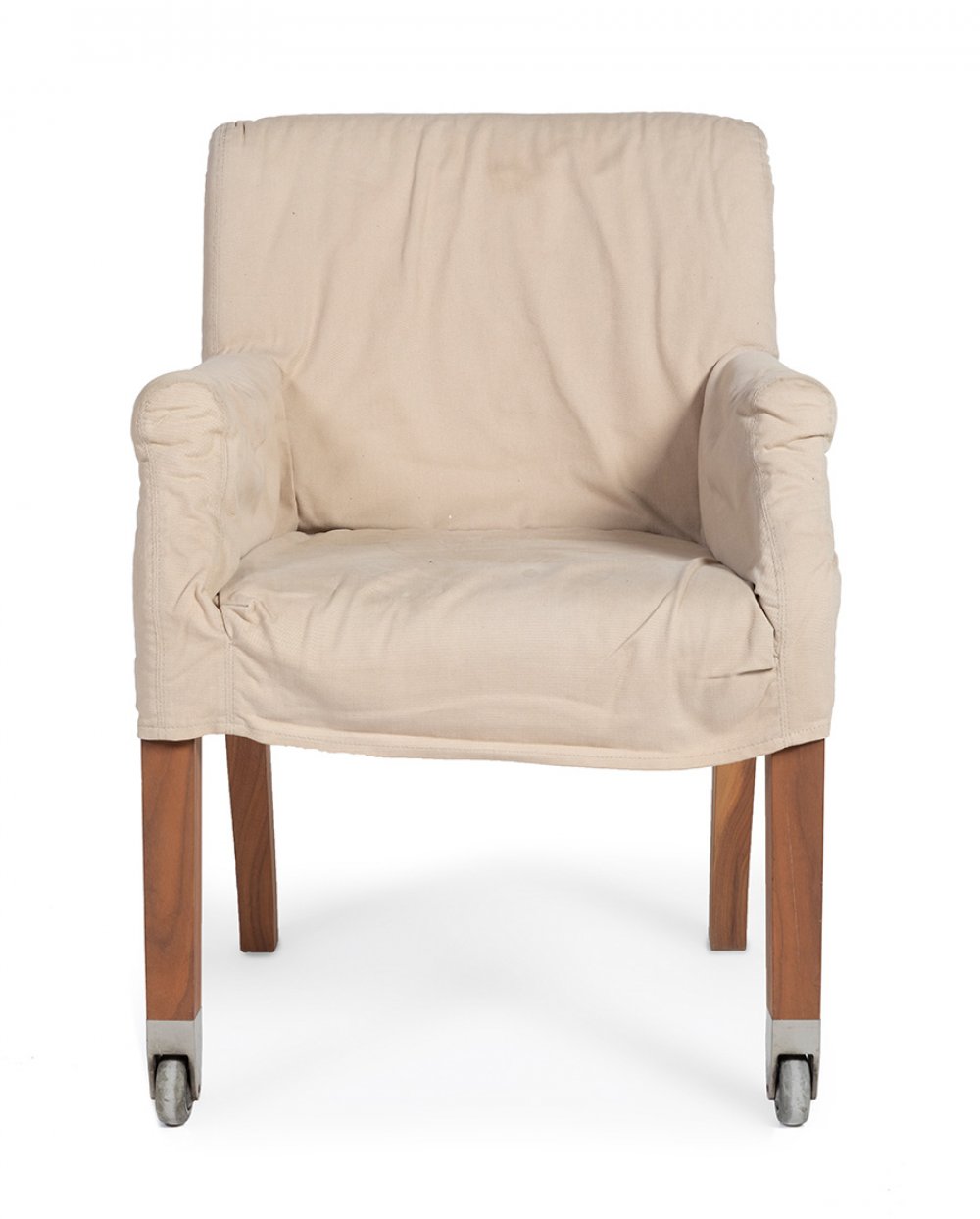 Three Chairs. Flexform, Italy.Wood.Bone coloured fabric covers.Measurements: 81 x 55 x 60 cm.Three - Image 3 of 6